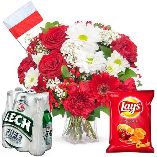 12th player sport fan set with flowers and beer - football bouquet