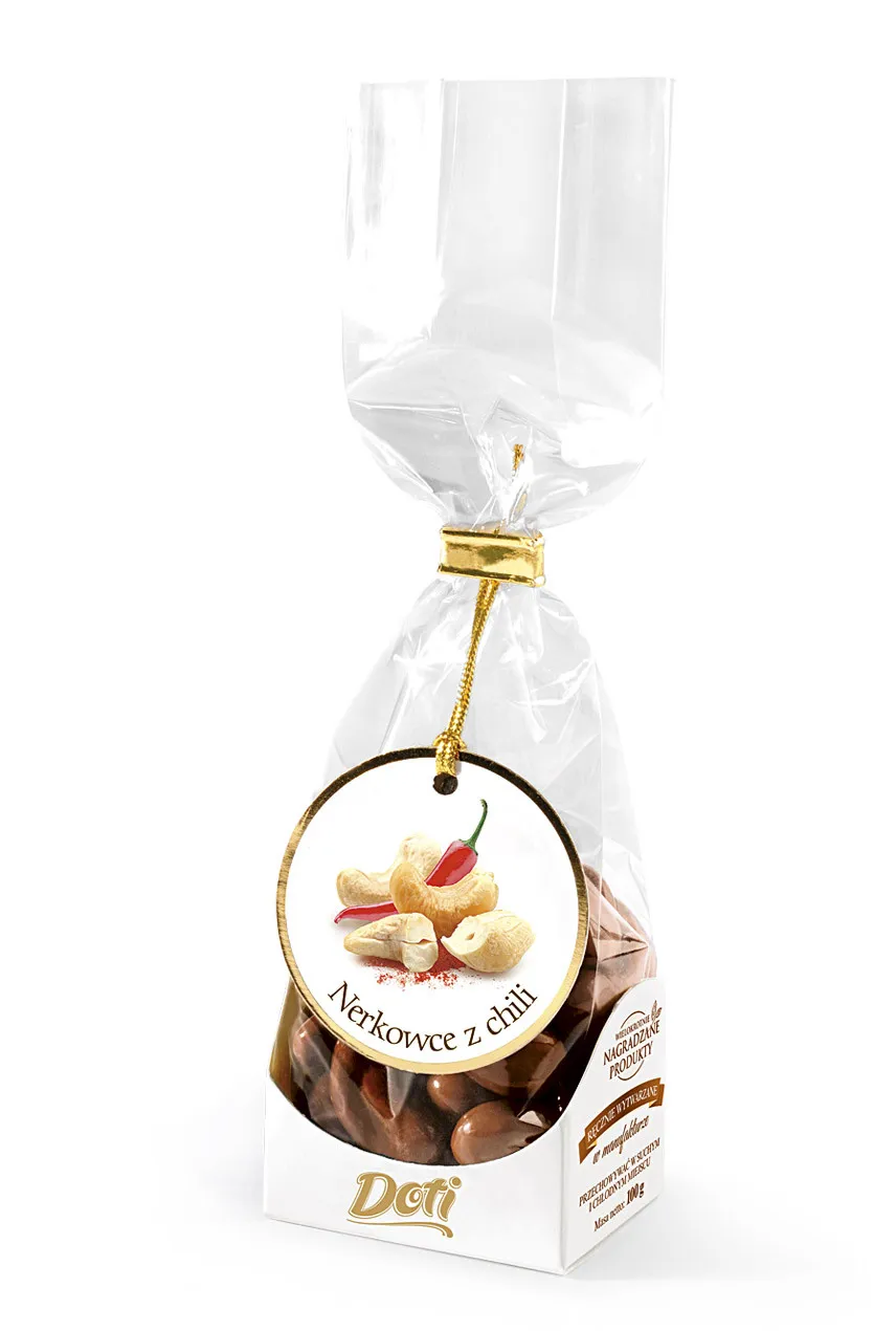 Poczta Kwiatowa® czekoladki z dostawą - Czekoladki Doti - orzechy nerkowca w czekoladzie z chilli