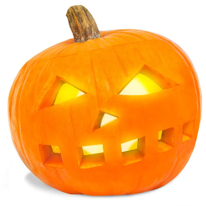 jack-o'-lantern, pumpkin with a ghostly smile and a candle, Halloween