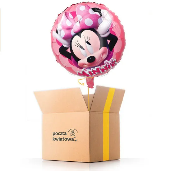 Myszka Minnie, balon z helem, poczta kwiatowa balon z myszką