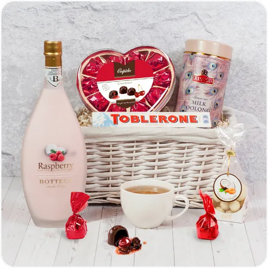 moment of enchantment - valentine's day gift basket with delivery to your recipient