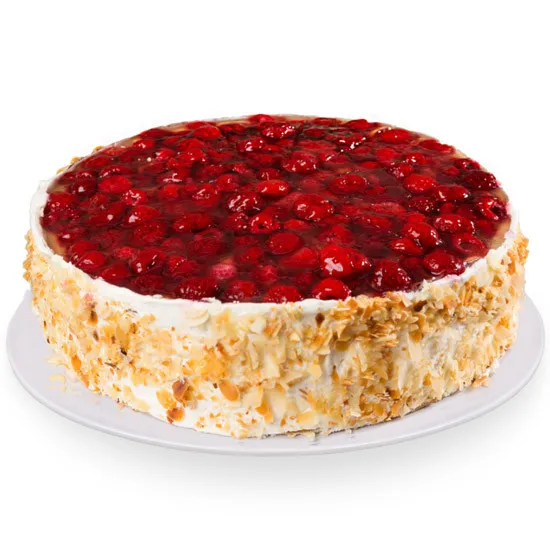 fruit cake, white cake with fruit toppings,