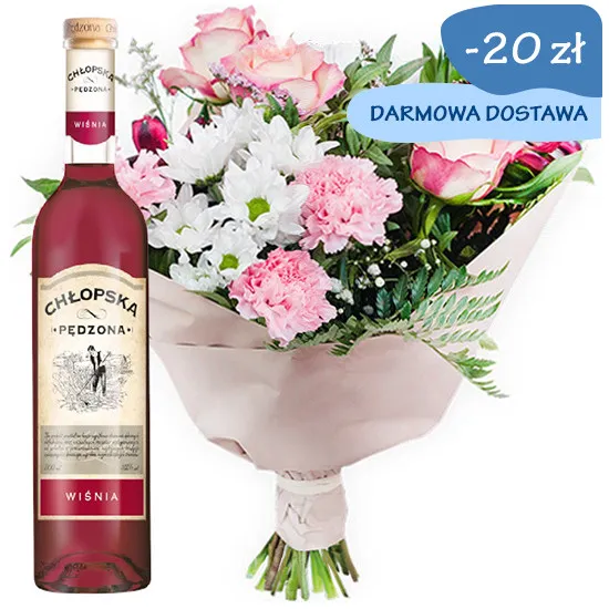 Pastel Bouquet with vodka - Poczta Kwiatowa® flowers