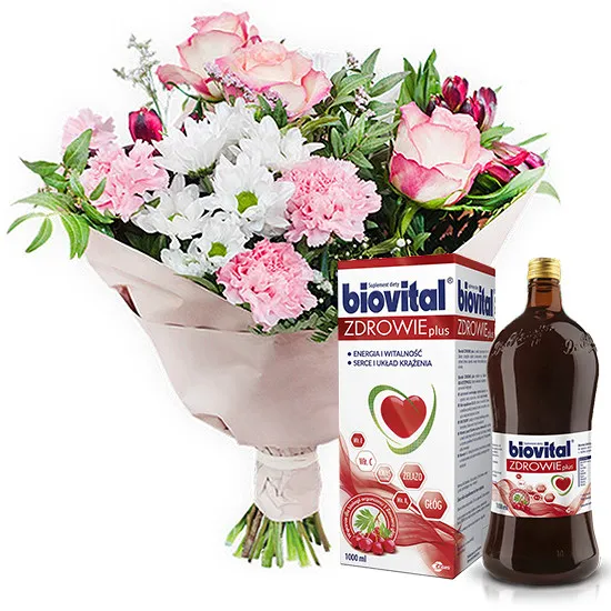 Bukiet pastelowy z Biovitalem - Poczta Kwiatowa® kwiaty mieszane i sezonowe