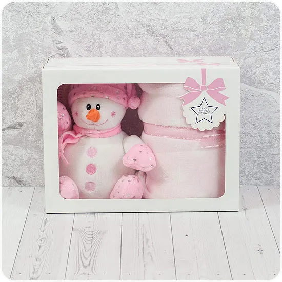 Snowman & blanky for girl - Poczta Kwiatowa® christmas gift for a baby girl