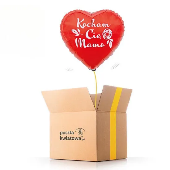 Kocham Cię Mamo - balon z helem, poczta kwiatowa balon na dzień matki, prezent dla mamy