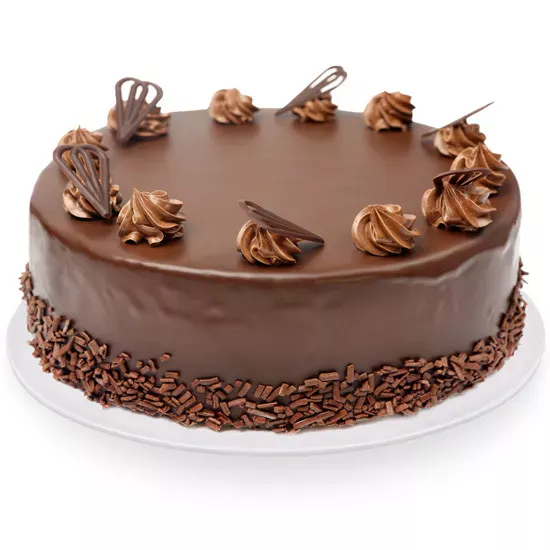 Tort czekoladowy, czekoladowy tort z dekoracją i posypką