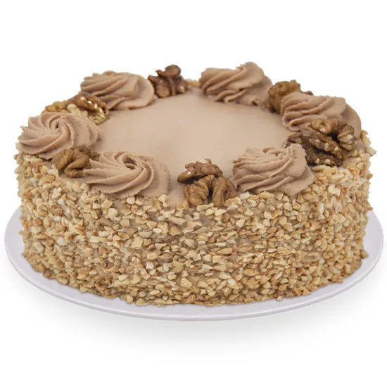 nut cake, cake with nuts, round cake with nuts