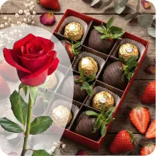 Dark And Gold W Gorzkiej Czekoladzie Z Ferrero Rocher + Czerwona Róża