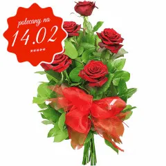 Czerwone róże ze wstążką z dostawą, kwiaty dla ukochanej, Kwiaty dla Zakochanych 