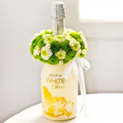 Sparkling Wine Decorated with White Flowers - Hungary