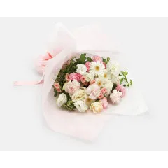 "Mother's Day" white & pink hand-tied bouquet - Japonia
