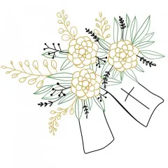 Funeral spray and arrangement with ribbon - Germany
