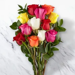12 Mixed Roses in a bunch. - Zambia