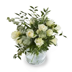 Bouquet with 12 white roses - Belgium