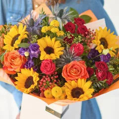 Radiant Sunflower Mix Bouquet. - United Kingdom