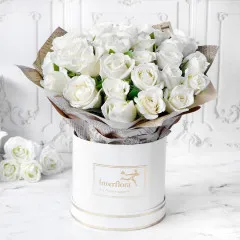 Heavenly 25 White Roses Hand Tied - India