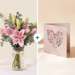 Our beautiful lily and message card - Nos magnifiques lys - France