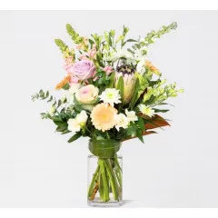 Seasonal Pastel Bouquet in Vase - New Zealand