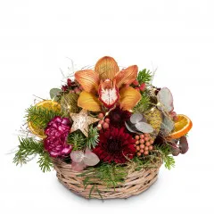 Flower arrangement Elegant Gift with Christmas lights - Liechtenstein