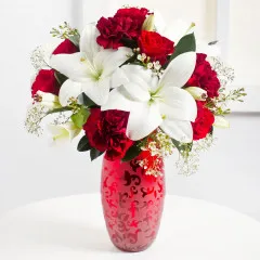 Romantic Bouquet in Red and White Colours - Latvia