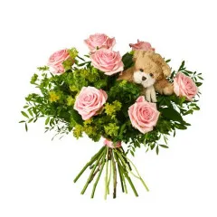 Babybirth bouquet with teddy bear - Sweden