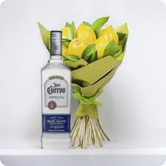 Cytrynowy bukiet z tequilą - Poczta Kwiatowa® owoce w czekoladzie