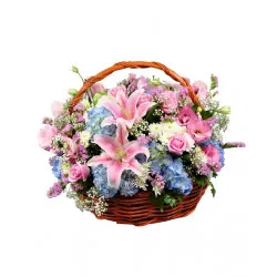 Basket of Seasonal Fresh Flowers