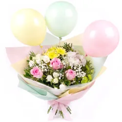 Flowers with balloons for a child
