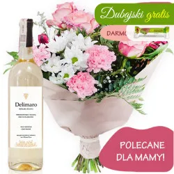 Bukiet Pastelowy z białym winem Delimaro