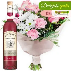 Bukiet Pastelowy z Chłopską pędzoną