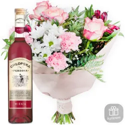 Pastel Bouquet with vodka
