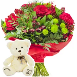 Bukiet Love Story z misiem