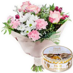 Bukiet Pastelowy z ciastkami