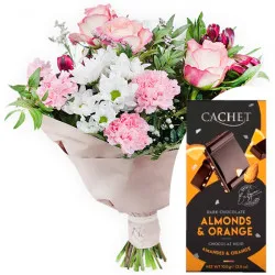 Bukiet Pastelowy z czekoladą Cachet