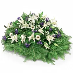 Funeral spray with iris