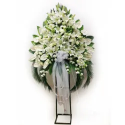 Standing Spray - White Ribbon