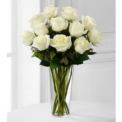 E8-4812 The White Rose Bouquet - VASE INCLUDED