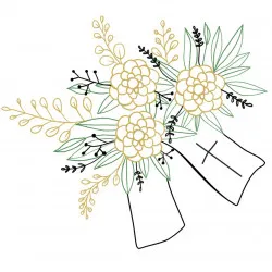 Spray pogrzebowy i kompozycja ze wstążką