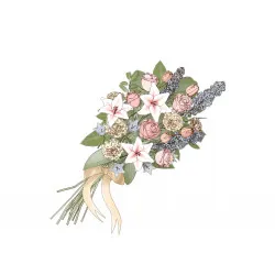 Bukiet pogrzebowy ze wstążką