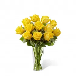Bukiet żółtych róż od FTD W zestawie wazon