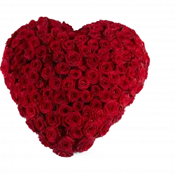 Funeral - Red roses heart - Warmly