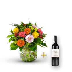 Colorful bouquet with St-Emilion