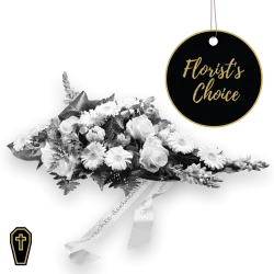 Funeral spray - arrangement with ribbon