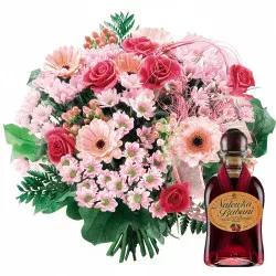 Bouquet for grandparents with cherry liqueur