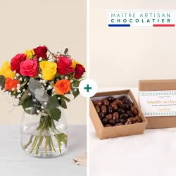 Roses multicolores et chocolats - Róże i czekoladki