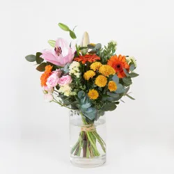 Floral connection - multicolored liliums bouquet