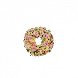 Wieniec pogrzebowy pastelowy ze wstążką 248026