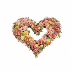 Serce pogrzebowe pastelowe ze wstążką 248034