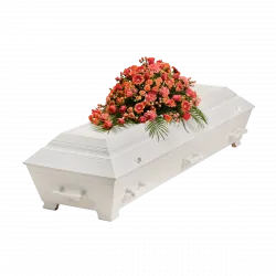 Spray pogrzebowy ciepły ze wstążką 248044